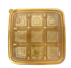 Hộp Nhựa - Vuông 9 Ngăn JHL999 - 21x21x5cm Đế Vàng