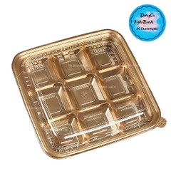Hộp Nhựa - Vuông 9 Ngăn JHL999 - 21x21x5cm Đế Vàng