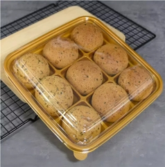 Hộp Nhựa - Vuông 9 Ngăn JHL999 - 21x21x5cm Đế Vàng