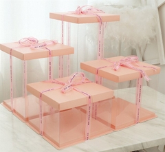 Hộp Nhựa - Vuông Đế Giấy - 32X32cm Cao 17cm