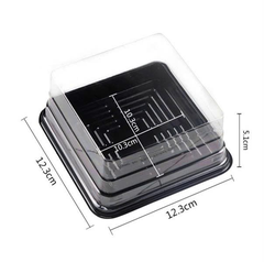 Hộp Nhựa - Vuông JHL12 - 12x12cm Cao 5cm - Đế Đen