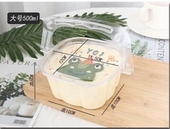 Hộp Nhựa - Vuông Quai Xách HY901 - 500ML 10X6X12cm