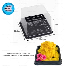 Hộp Nhựa - Vuông TN12 - 12x12cm Cao 7.2cm Đế Đen