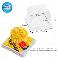 Hộp Nhựa - Vuông TN12 - 12x12cm Cao 7.2cm Đế Trắng