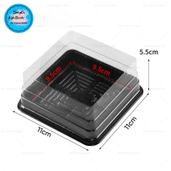 Hộp Nhựa - Vuông XY10 - 10x10cm Cao 5.5cm  Đế Đen