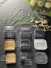 Hộp Nhựa - Vuông XY10 - 10x10cm Cao 5.5cm  Đế Đen