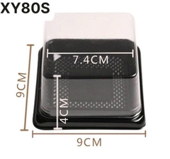 Hộp Nhựa - Vuông XY80S - 7.4cm Cao 4cm - Đế Đen