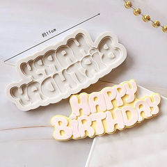 Khuôn Silicon - Chữ Happy - Nghiêng Kiểu