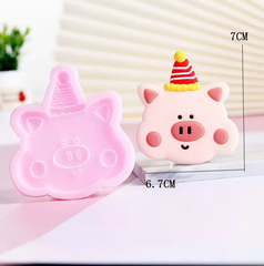 Khuôn Silicon - Động Vật - Heo Mặt Đội Nón