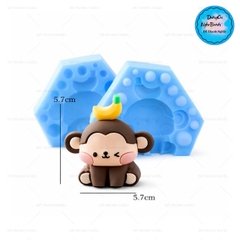 Khuôn Silicon - Động Vật -Con Khỉ Chuối 2 Mảnh 5.7cm