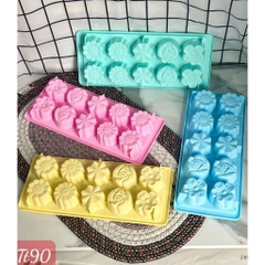 Khay Đá Nhựa CH - KD05 - TH 10c - Mai Hồng Cúc 5 Mẫu