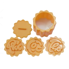 Khuôn Ấn Xôi - Cánh Sen Tròn - PLT06 - Set 3 Phúc Lộc Thọ 10cm