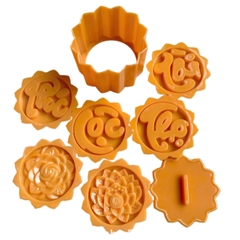 Khuôn Ấn Xôi - Cánh Sen Tròn - PLT08 - Set 6 Phúc Lộc Thọ Tài Sen Hồng 10cm