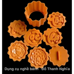Khuôn Ấn Xôi - Cánh Sen Tròn - PLT08 - Set 6 Phúc Lộc Thọ Tài Sen Hồng 10cm