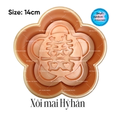Khuôn Ấn Xôi - Mai 5 Cánh NL - 14cm - Song Hỷ - Hán