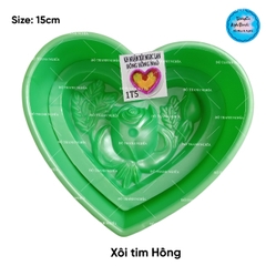Khuôn Ấn Xôi - Tim NL - 15cm - Hoa Hồng