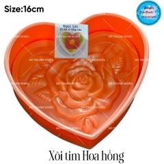Khuôn Ấn Xôi - Tim NL - 16cm - Hoa Hồng
