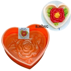 Khuôn Ấn Xôi - Tim NL - 16cm - Hoa Hồng