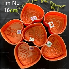 Khuôn Ấn Xôi - Tim NL - 16cm - Hoa Hồng