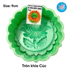 Khuôn Ấn Xôi - Tròn Khía NL - 9cm - Hoa Cúc Đại Đóa