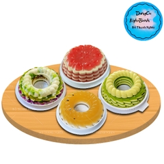 Khuôn Cơm Nhựa - Xôi - Thạch 18-21cm - CN01 - Xoắn Viền Mặt