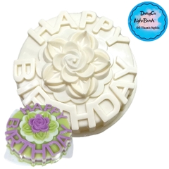 Khuôn Cơm Nhựa - Xôi - Thạch 18-21cm - CN11 - Chữ Happy Birthday Tròn