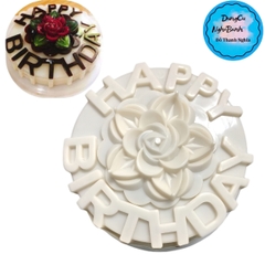 Khuôn Cơm Nhựa - Xôi - Thạch 18-21cm - CN11 - Chữ Happy Birthday Tròn