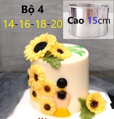 Bộ 4 Khuôn Nhôm - CAO 15cm - Tròn 14-20cm