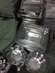 Bộ 4 Khuôn Nhôm - CAO 15cm - Vuông 14-20cm