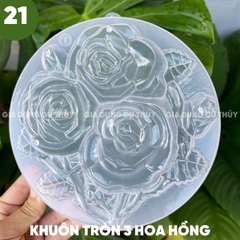 Khuôn Nhựa Cứng VT - 20cm - M21 - Hoa Hồng 3c