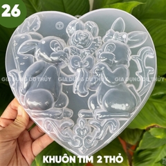 Khuôn Nhựa Cứng VT - 20cm - M26 - Tim Con Thỏ 2c