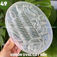 Khuôn Nhựa Cứng VT - 20cm - M49 - Oval 2c Đèn Nến