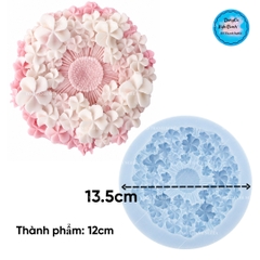 Khuôn Silicon - Hoa Hàn Quốc - Vòng Hoa 12cm