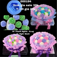 Khuôn Silicon - Hoa Hồng Nở - 5cm - Cánh Mỏng N