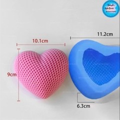 Khuôn Silicon - Trái Tim Kiểu - Tim Lưới 10.1cm