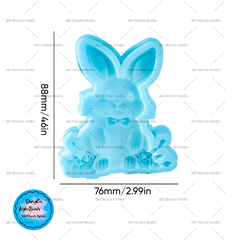 Khuôn Silicon - Động Vật - Con Thỏ Hoa 8.8cm