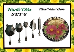 Kim 3D Inox - Bộ 5 - Mẫu 08 Hoa Mẫu Đơn