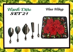 Kim 3D Inox - Bộ 5 - Mẫu 21 Hoa Hồng