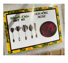 Kim 3D Inox - Bộ 5 - Mẫu 45 Hoa Hồng Rose