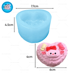 Khuôn Silicon - Mèo Kitty - Tim Mèo Kitty 5.9cm