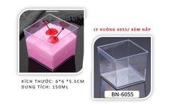Ly Nhựa - Mika Vuông Mousse 6055 - Tiramisu 60X60X55cm - 162ml Có Nắp