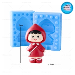 Khuôn Silicon - Em Bé - Bé Gái Khăn Đỏ #36 2 Mảnh 8cm Đeo Giỏ