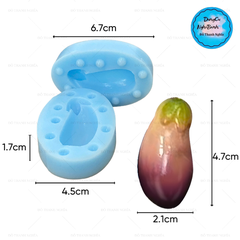Khuôn Silicon - Trái Cây - Cà Tím 2 Mảnh 4.6cm