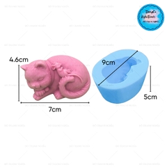 Khuôn Silicon - Động Vật - Mèo Nằm - Chuột
