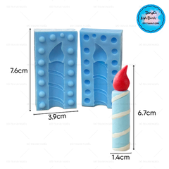 Khuôn Silicon - Noel - Nến Đèn Cầy 2 Mảnh 6.8cm