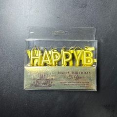 Nến Nhũ Happy Birthday - hồng phấn