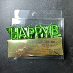 Nến Nhũ Happy Birthday - hồng phấn