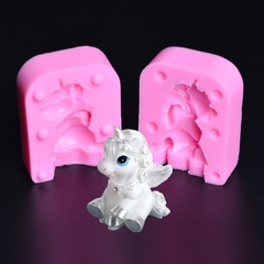 Khuôn Silicon - Động Vật - Ngựa Pony 2 Mảnh Ngồi  7.5cm