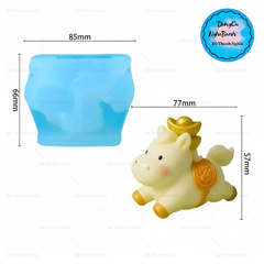 Khuôn Silicon - Động Vật - Ngựa Chạy Thỏi Vàng 7.7cm