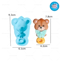 Khuôn Silicon - Động Vật - Gấu Nơ 9Cm